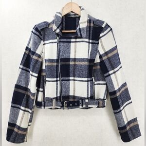 Soft Flannel Zipper Lined Jacket Women's Size Medium Plaid Jacket